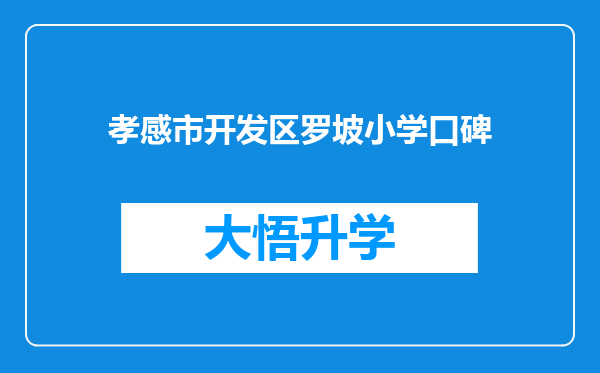 孝感市开发区罗坡小学口碑