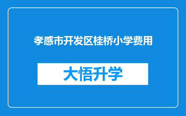 孝感市开发区桂桥小学费用