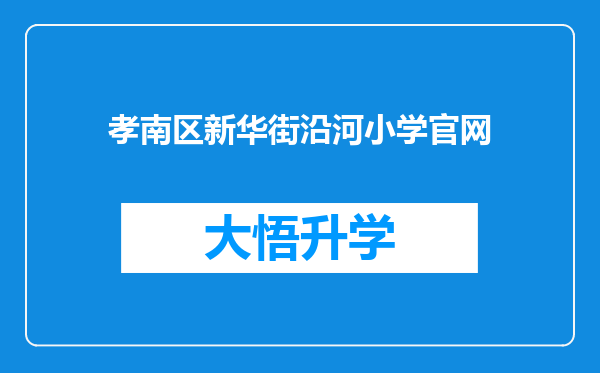 孝南区新华街沿河小学官网