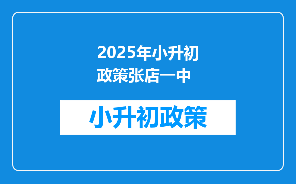 2025年小升初政策张店一中