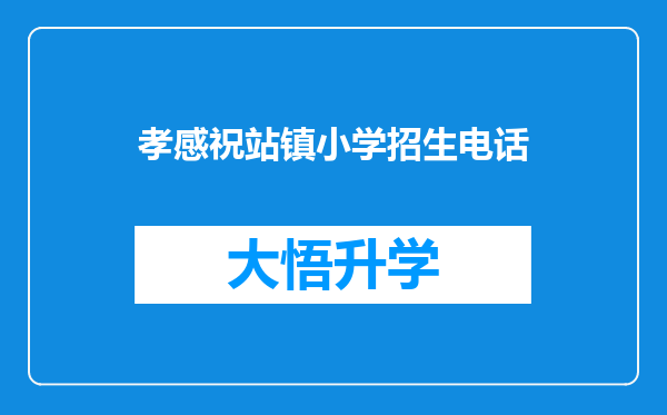 孝感祝站镇小学招生电话