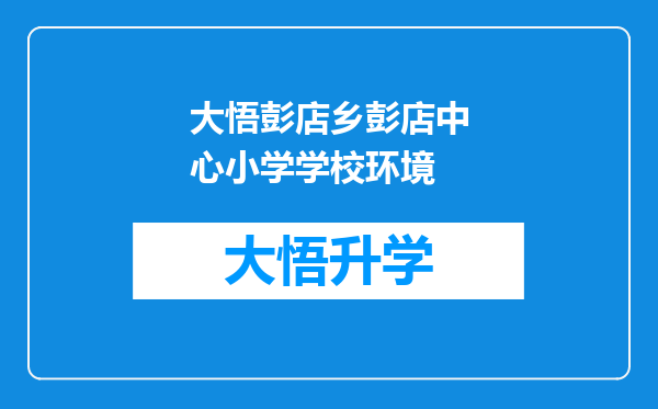 大悟彭店乡彭店中心小学学校环境