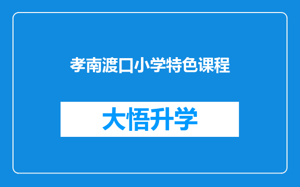 孝南渡口小学特色课程