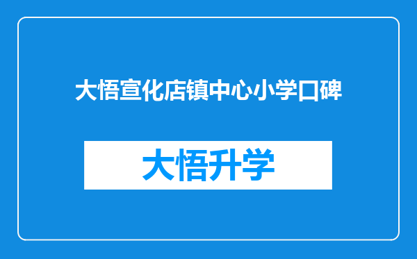 大悟宣化店镇中心小学口碑