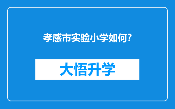 孝感市实验小学如何？