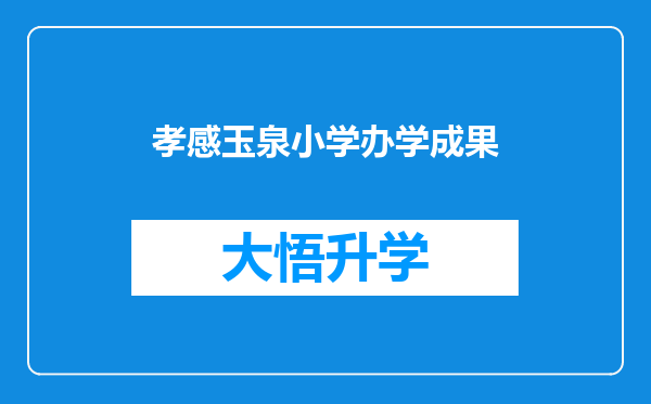 孝感玉泉小学办学成果