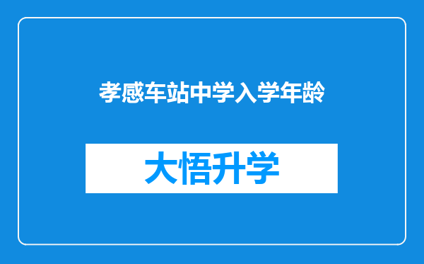 孝感车站中学入学年龄