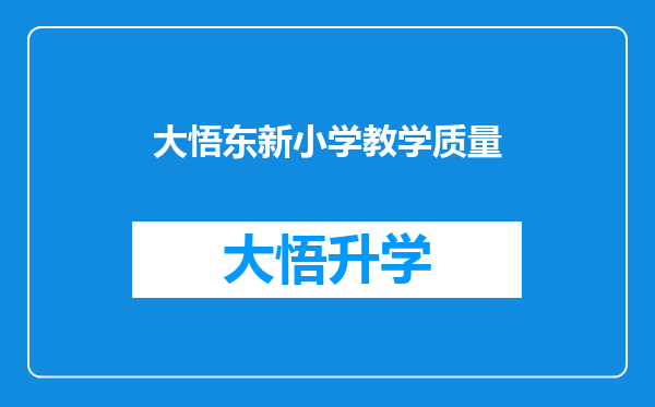 大悟东新小学教学质量