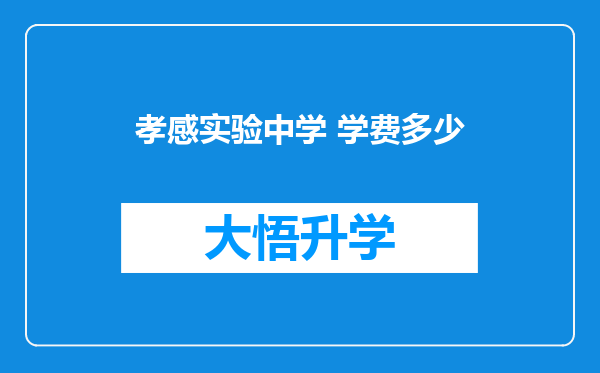 孝感实验中学 学费多少