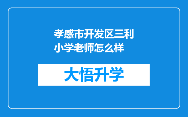 孝感市开发区三利小学老师怎么样