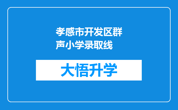 孝感市开发区群声小学录取线