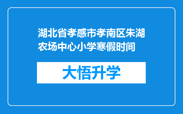 湖北省孝感市孝南区朱湖农场中心小学寒假时间