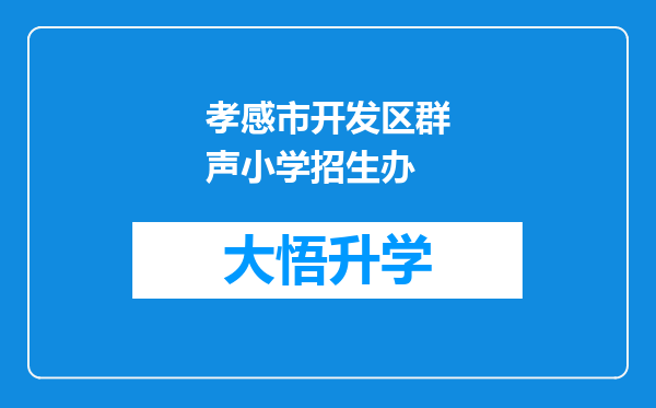 孝感市开发区群声小学招生办