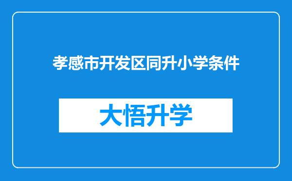 孝感市开发区同升小学条件