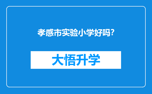 孝感市实验小学好吗？