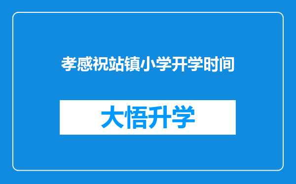 孝感祝站镇小学开学时间