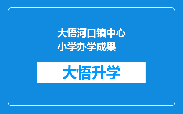 大悟河口镇中心小学办学成果