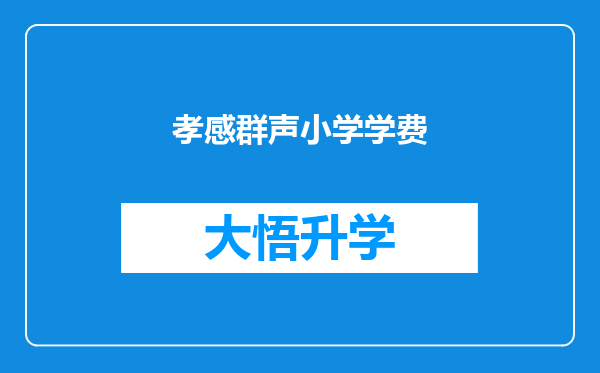 孝感群声小学学费