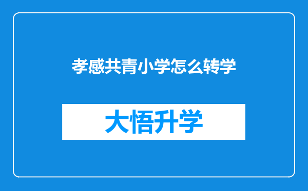 孝感共青小学怎么转学