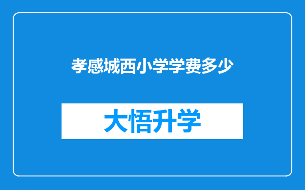 孝感城西小学学费多少