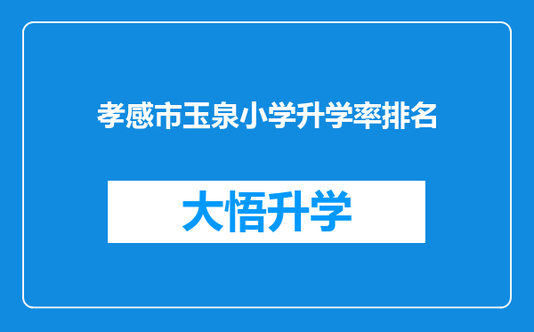 孝感市玉泉小学升学率排名