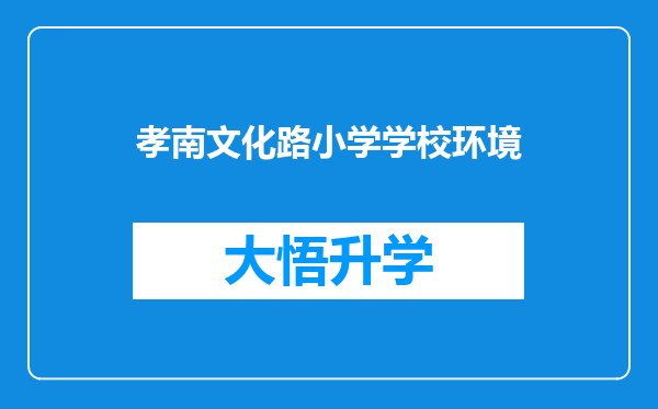 孝南文化路小学学校环境