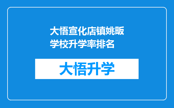 大悟宣化店镇姚畈学校升学率排名