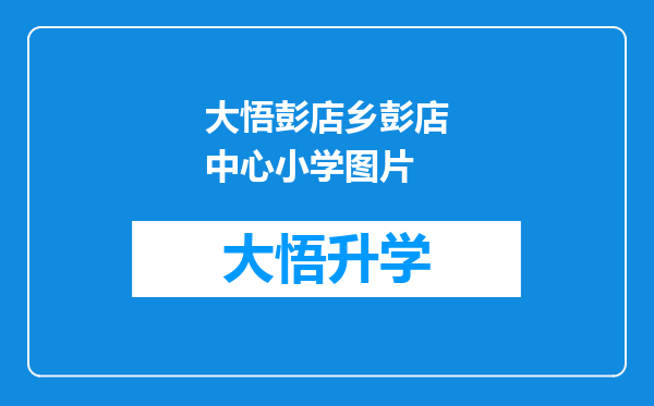 大悟彭店乡彭店中心小学图片