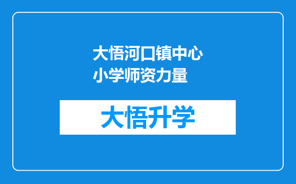 大悟河口镇中心小学师资力量