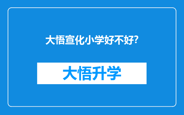 大悟宣化小学好不好？