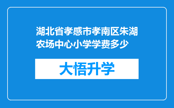 湖北省孝感市孝南区朱湖农场中心小学学费多少