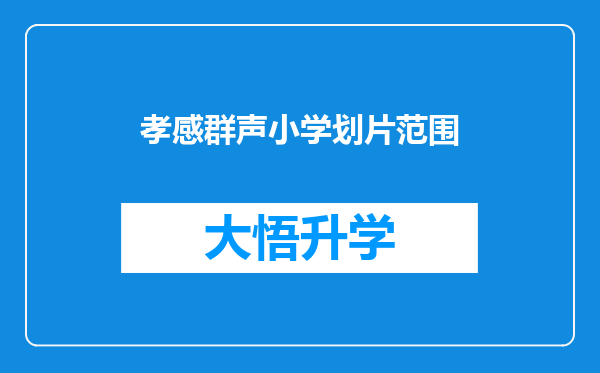 孝感群声小学划片范围