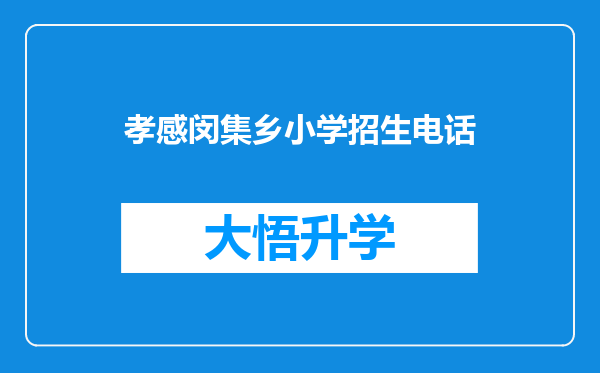 孝感闵集乡小学招生电话