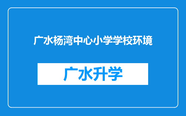 广水杨湾中心小学学校环境