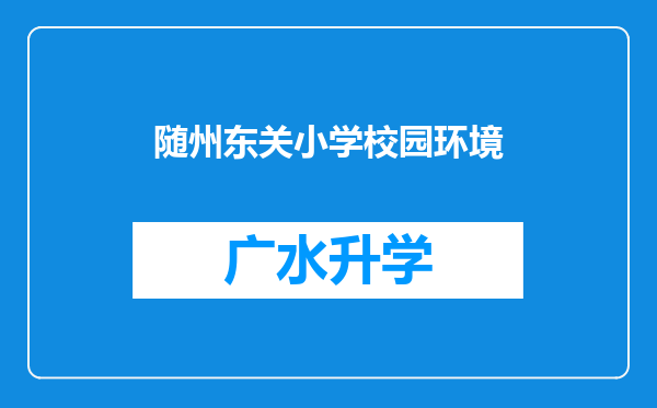 随州东关小学校园环境