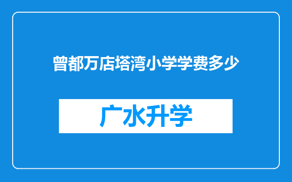 曾都万店塔湾小学学费多少