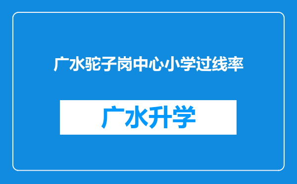 广水驼子岗中心小学过线率