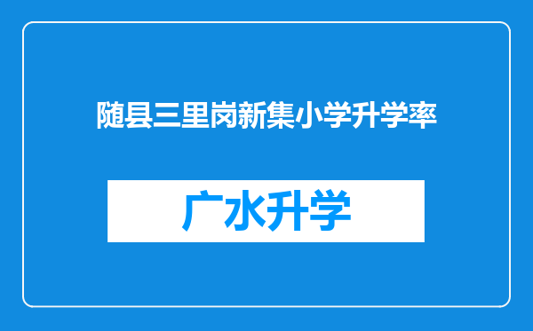 随县三里岗新集小学升学率