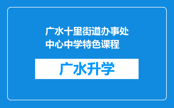 广水十里街道办事处中心中学特色课程