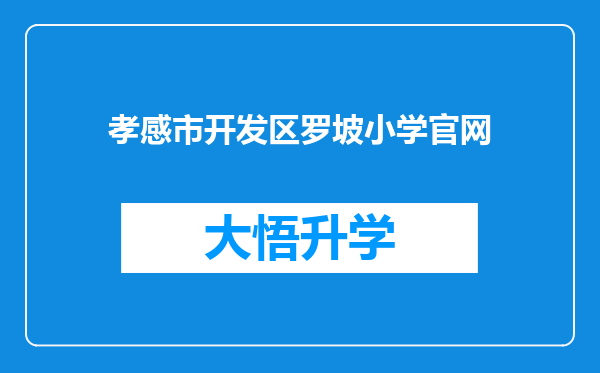 孝感市开发区罗坡小学官网