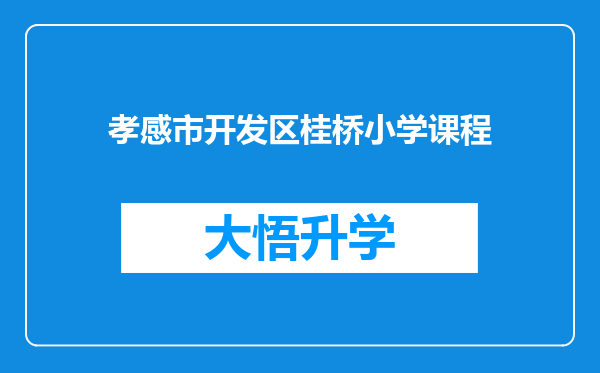 孝感市开发区桂桥小学课程