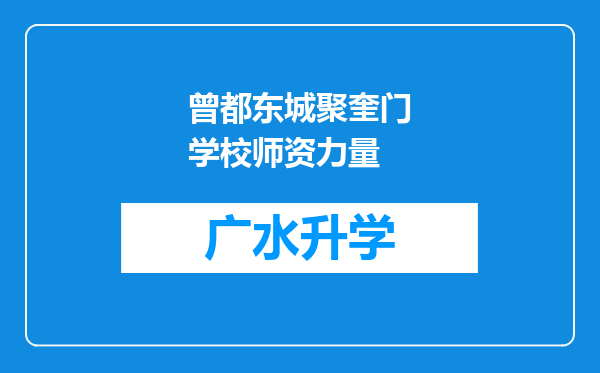 曾都东城聚奎门学校师资力量