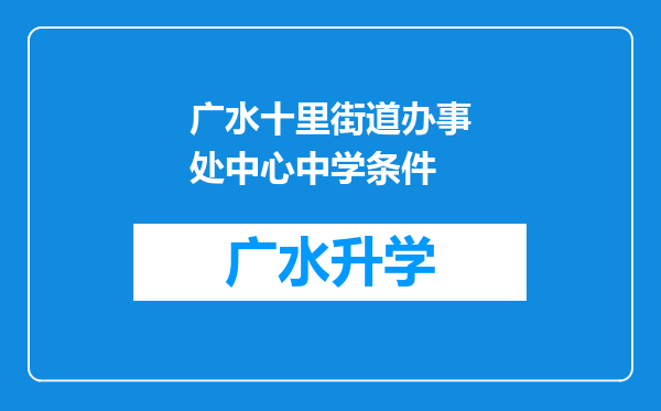 广水十里街道办事处中心中学条件