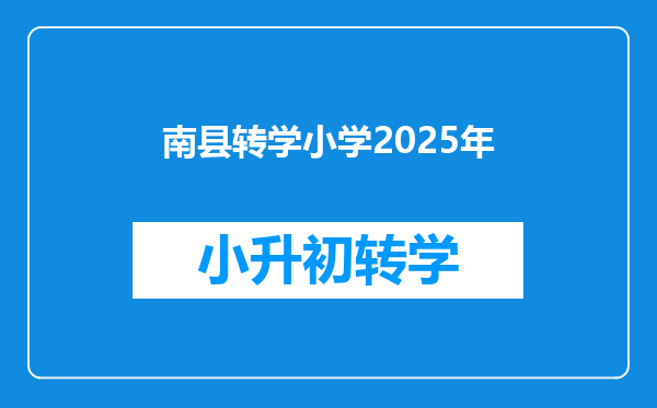 南县转学小学2025年