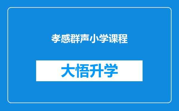 孝感群声小学课程