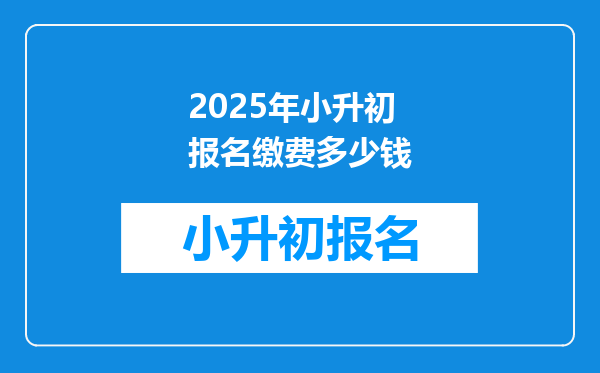 2025年小升初报名缴费多少钱