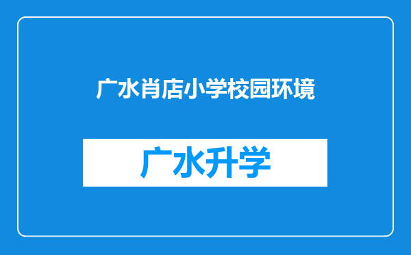 广水肖店小学校园环境