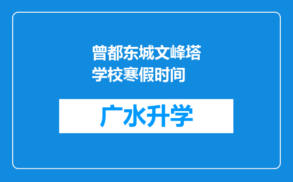 曾都东城文峰塔学校寒假时间