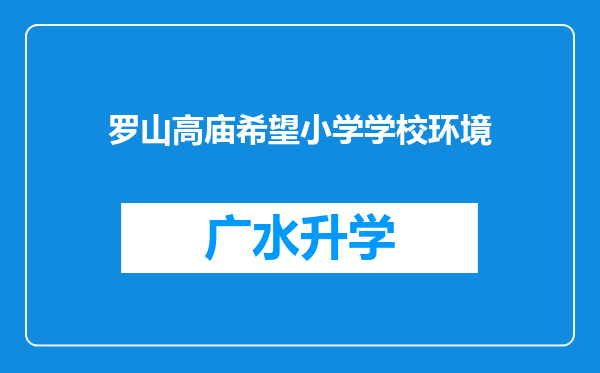 罗山高庙希望小学学校环境