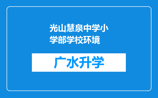 光山慧泉中学小学部学校环境